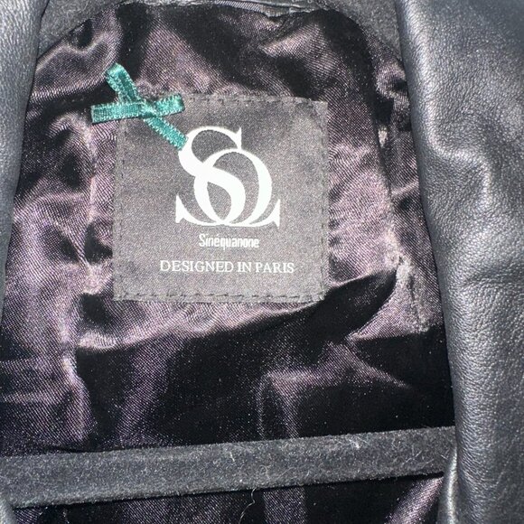 Sinequanone Paris sheep skin leather Biker Jacket - Picture 3 of 4